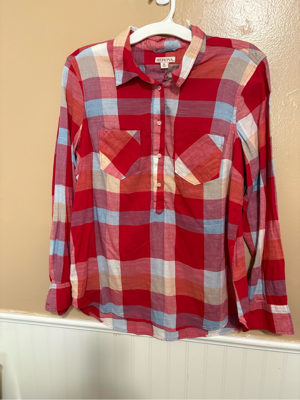 Merona XL Multicolor Button Down Blouse New With Tags